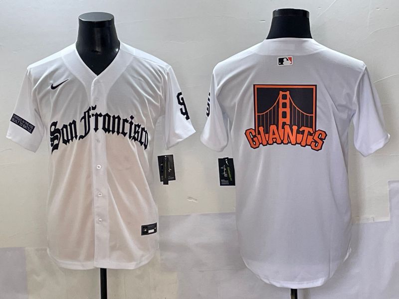 Men 2025 San Francisco Giants Blank White Five generations Joint Name Nike MLB Jersey style 8